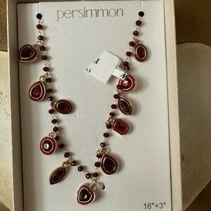 Persimmon Valentine’s Day Red Heart Beaded Necklace